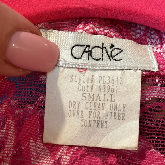 Caché Vintage Pink Lace Shirt - Picture 7 of 7
